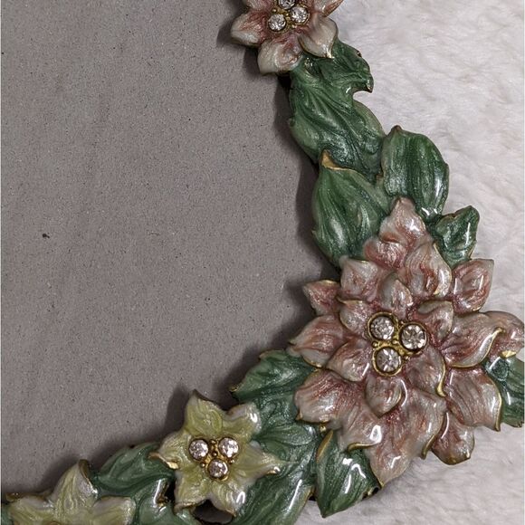 Enameled Floral Photo Frame w/ Dragonfly & Rhinestone Accents - Picture 9 of 9